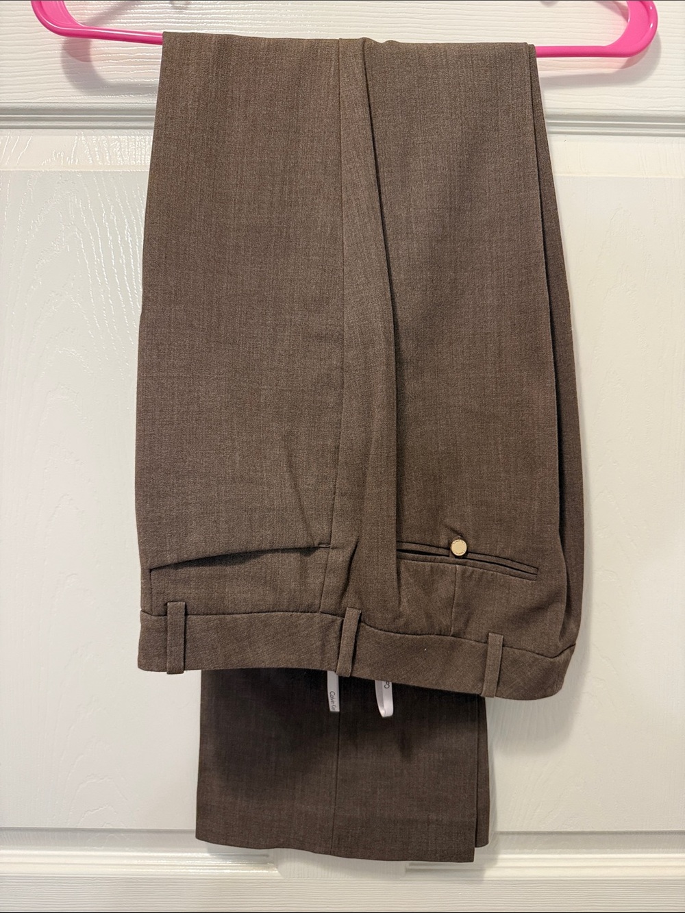 Calvin Klein Brown Dress Pants - Tailored Flat-Front Style